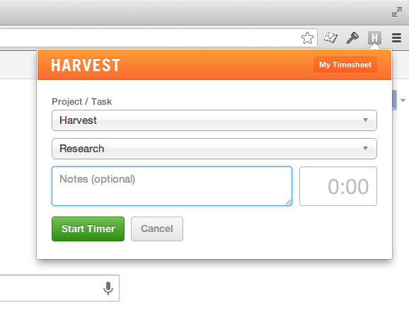 Harvest Time Tracker