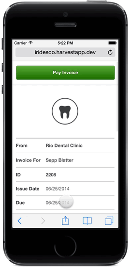 Mobile web invoice payment