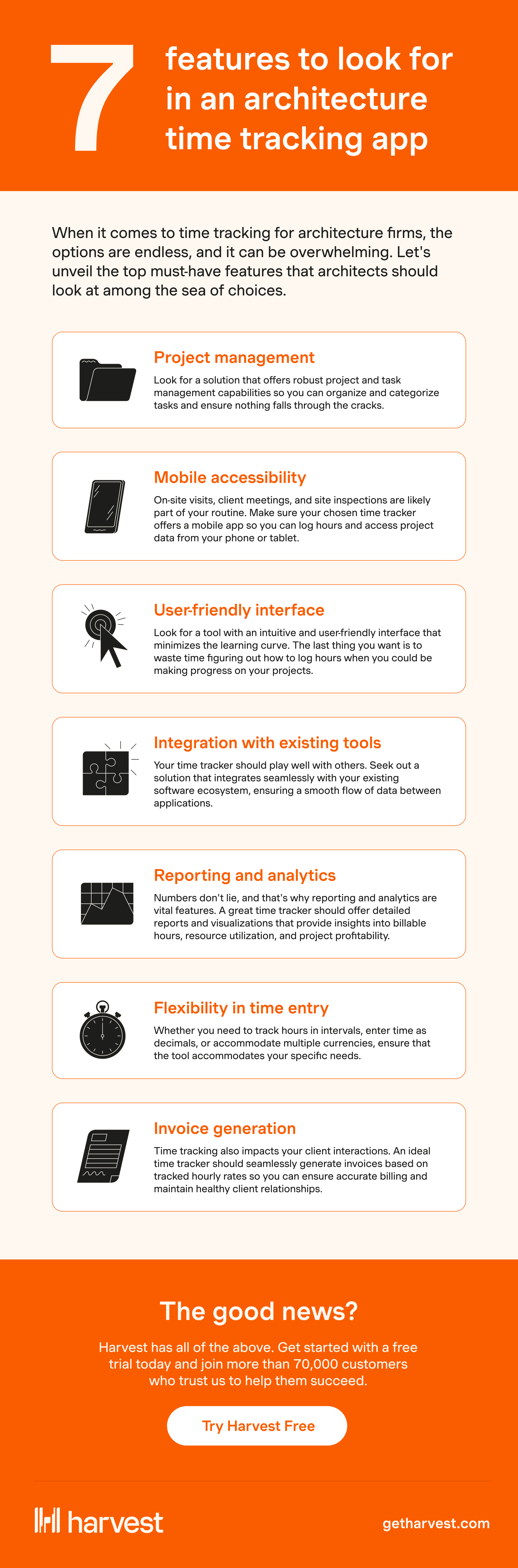 7 features to look for in an architecture time tracking app (infographic)