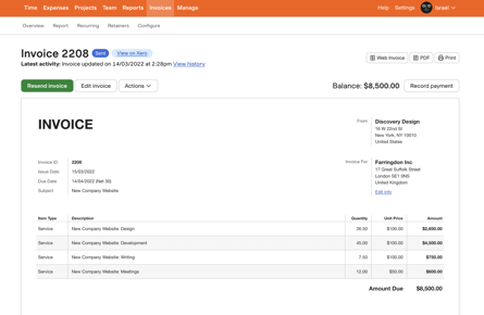 Xero Time Tracking & Invoicing Integration - Harvest