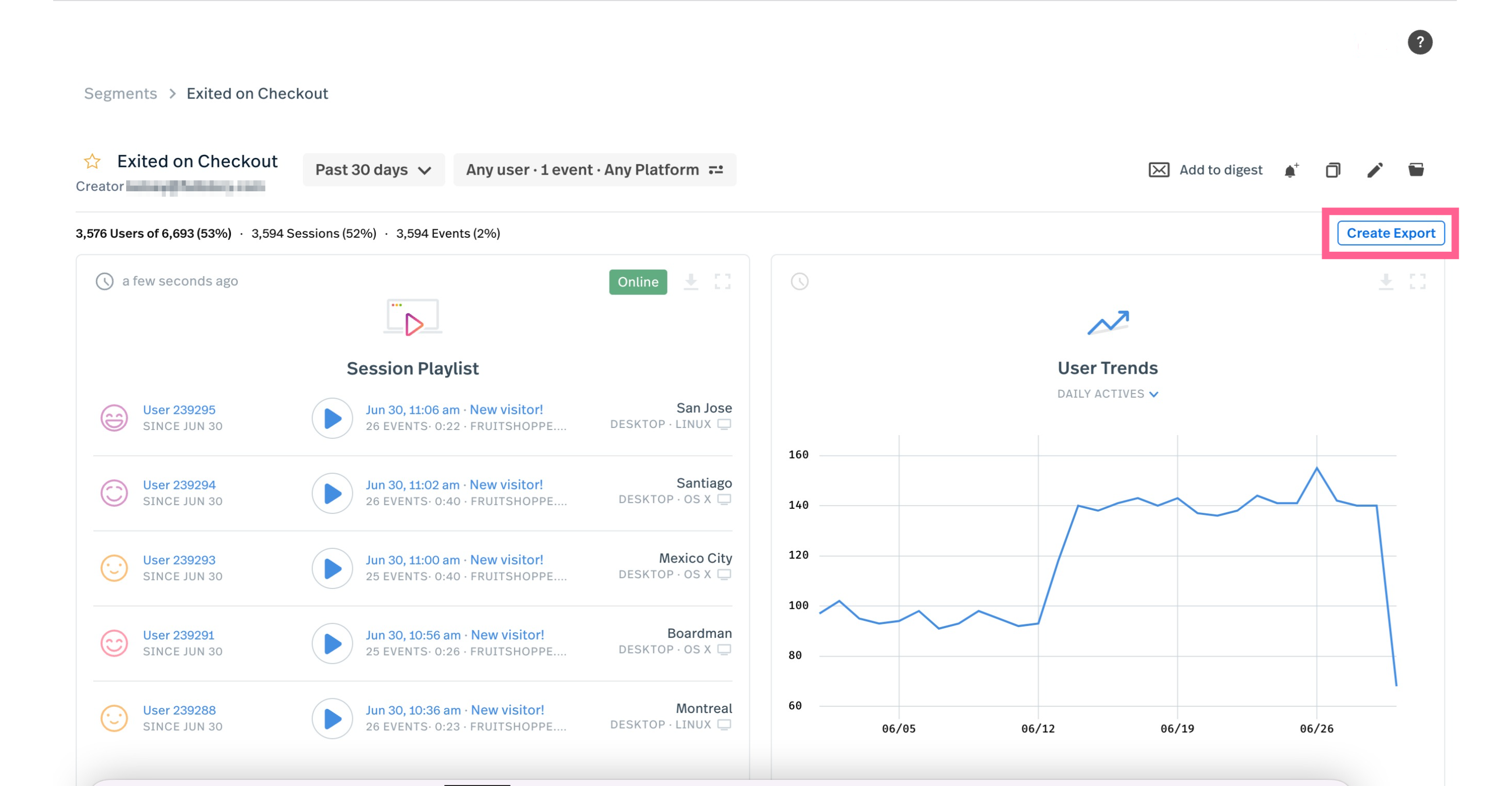FullStory screenshot