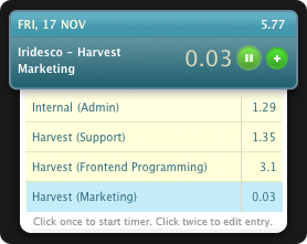 Harvest Widget for time tracking - early look